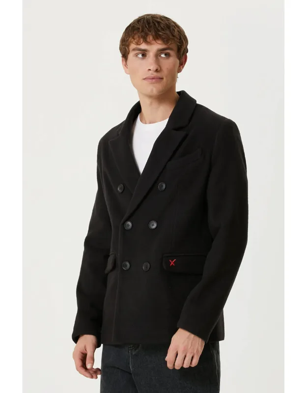 Wool & Cashmere Blend Double Breasted Coat