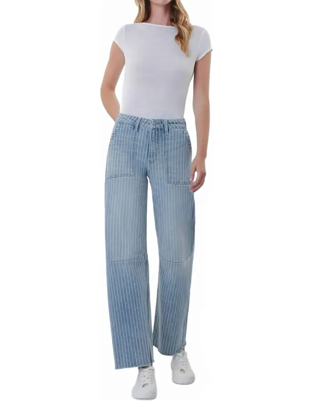 High Rise Raw Hem Crop Barrel Jeans