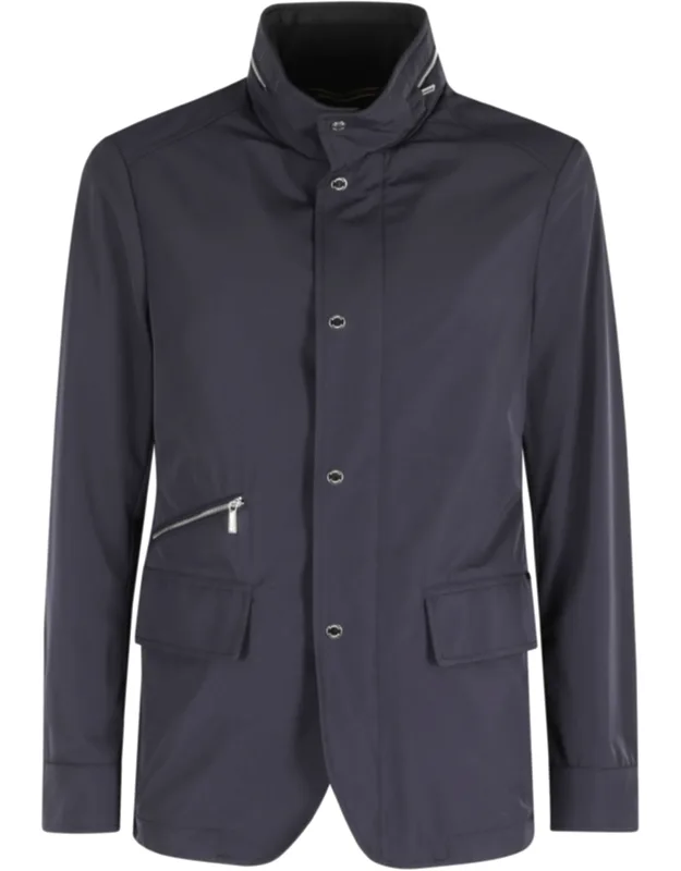 Concealed-hood Polyester Jacket