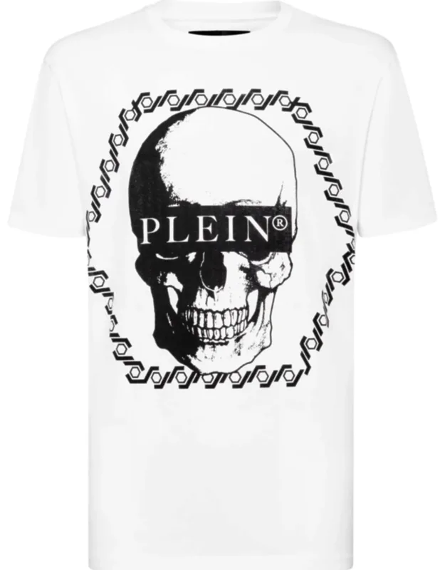 T-shirt Round Neck Ss With Saffian Leather Pp Hexagon And Two Needle Stitching Hems