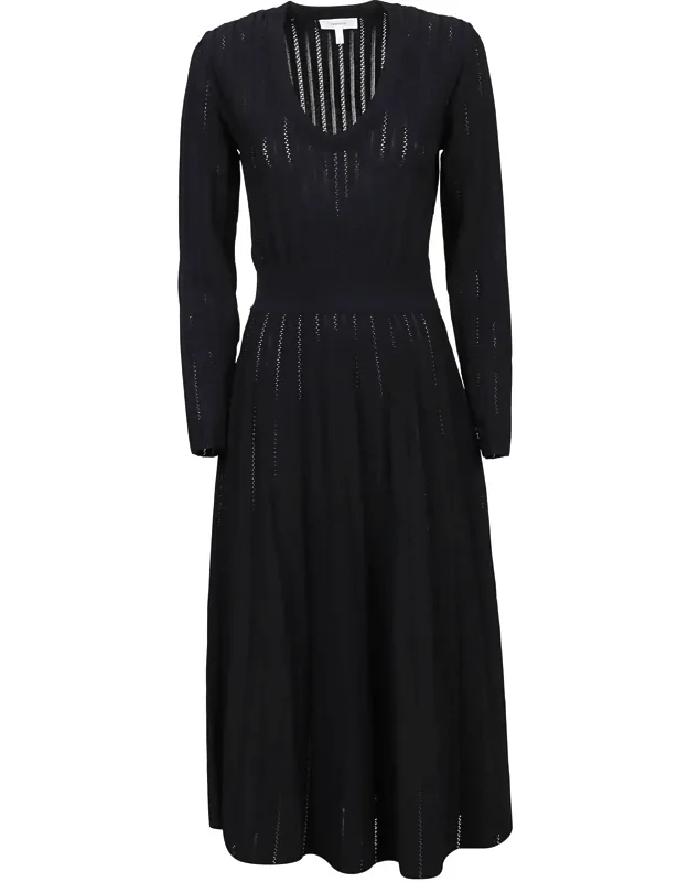 Pointelle Low Neck Midi Dress