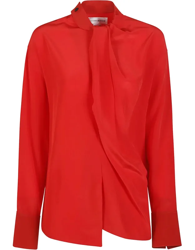 Drape Detail Silk Blouse