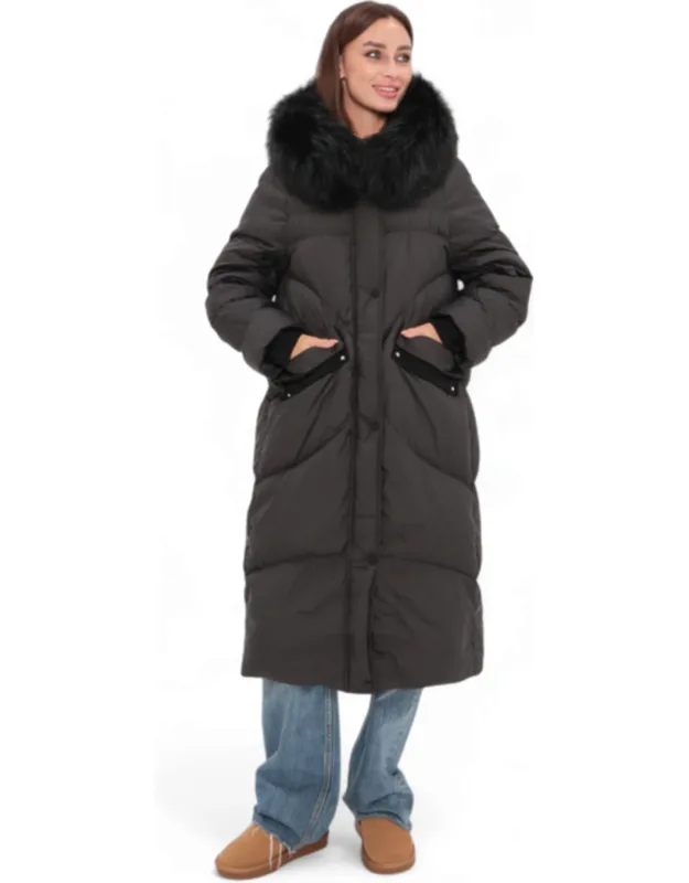 Genuine Fur Trim Down Fill Coat
