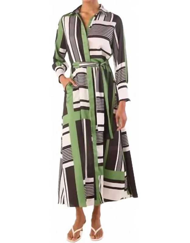 _herminia Dress With Long Sleeves And Slit Pockets_