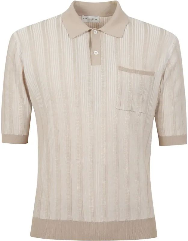 Stripe Short-sleeve Cotton Polo Shirt
