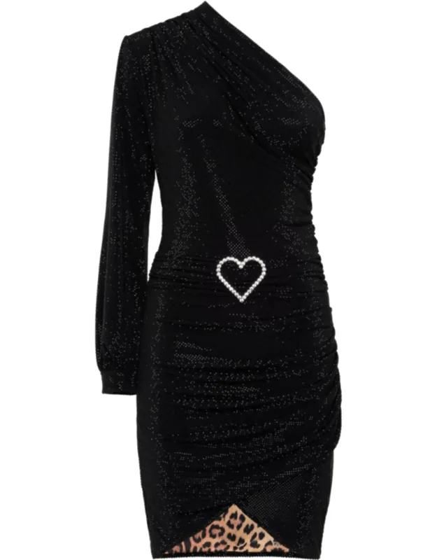 Long Dress Demetra With One Sleeve And Wrap Skirt