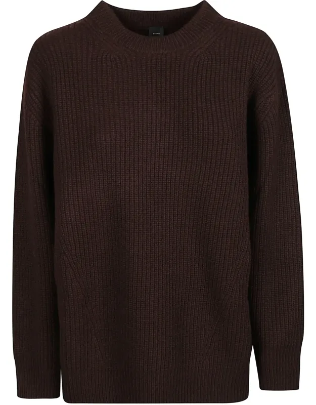 Ribbed Knit Round Neck Sweater