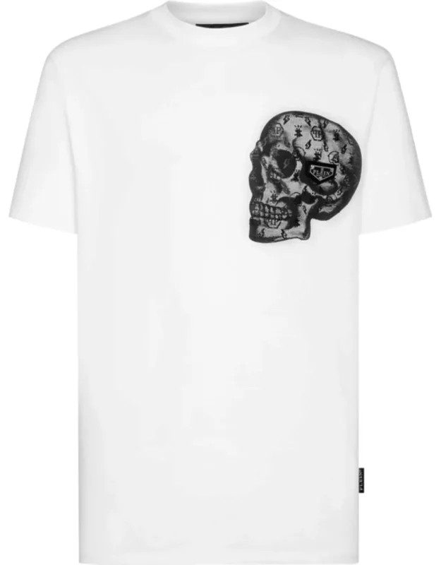 T-shirt With Round Neck And Skull Print