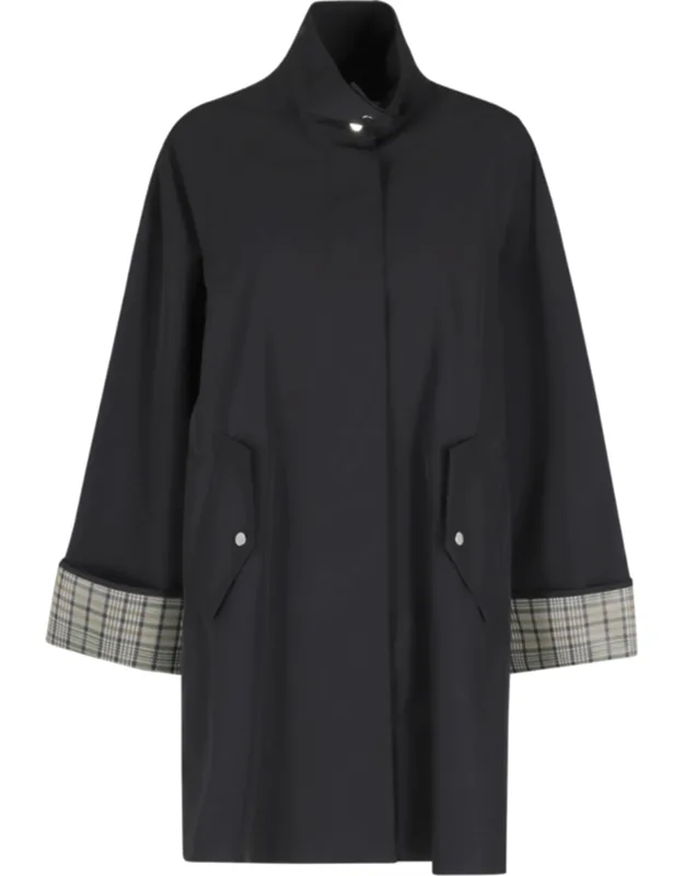 Two-layer Check-lined Polyester Raincoat