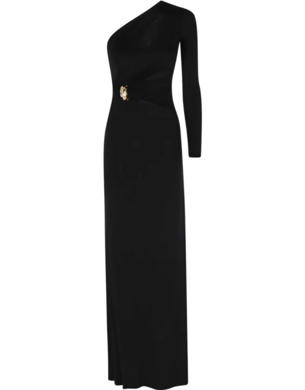 One-shoulder Cut-out Viscose Evening Dress