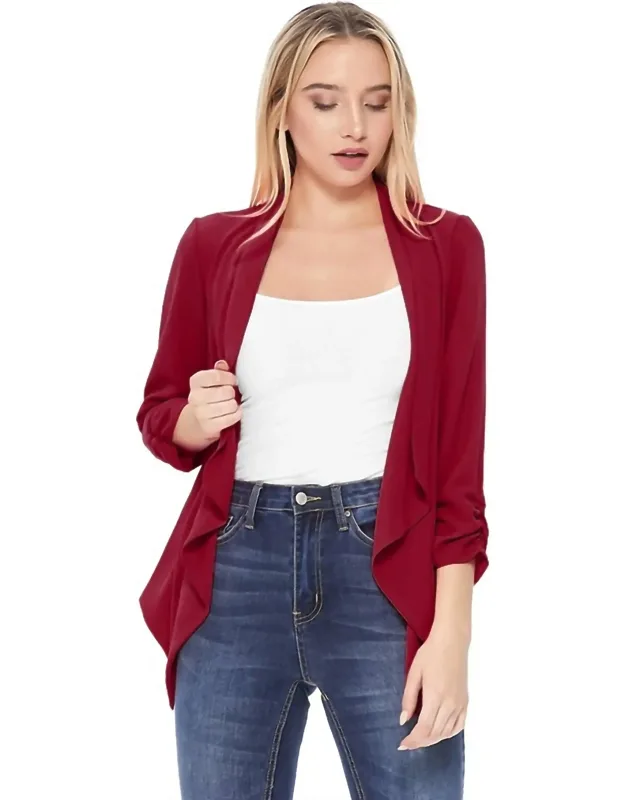 Open Front Waist Length Blazer