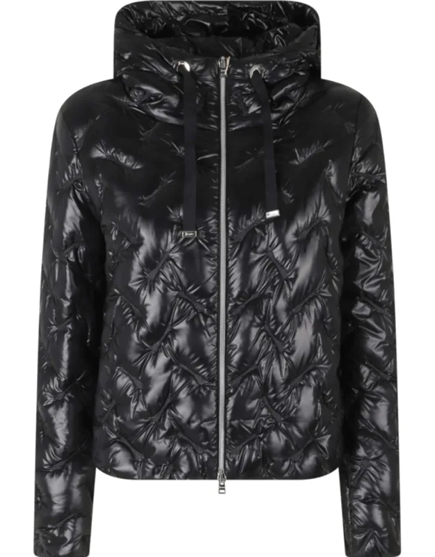 High Neck Drawstring Double-slider Zip Down Jacket