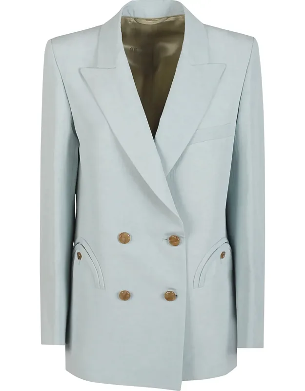 Zenith Everynight Double Breasted Silk Blazer