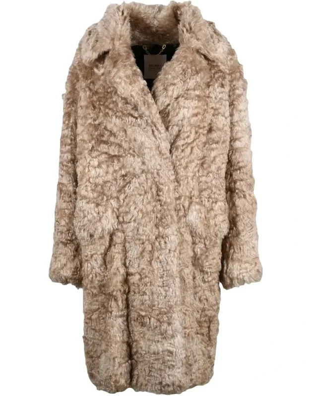 Curly Mohair Wool-blend Double-breasted Coat