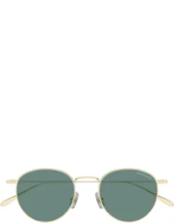 Gold Linea Nib Metal Round Sunglasses