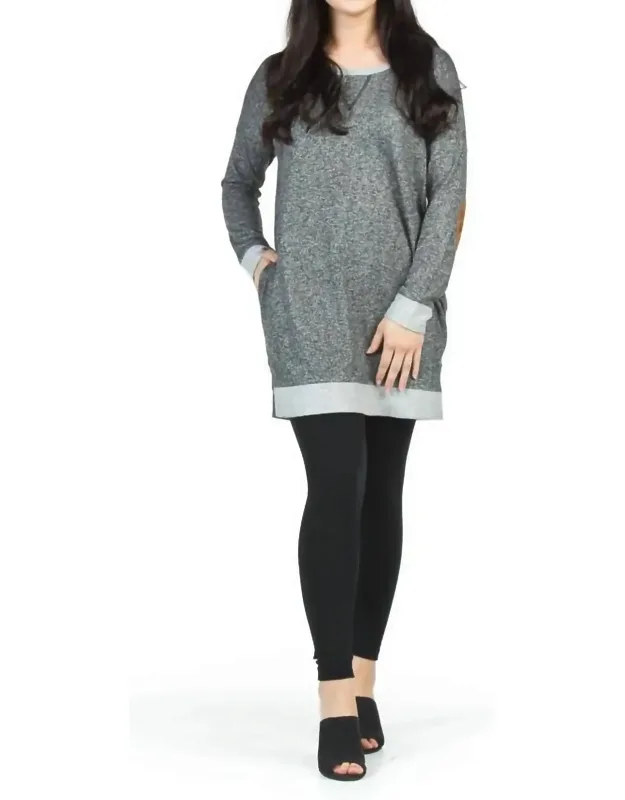 Elbow Patch Tunic Sweater