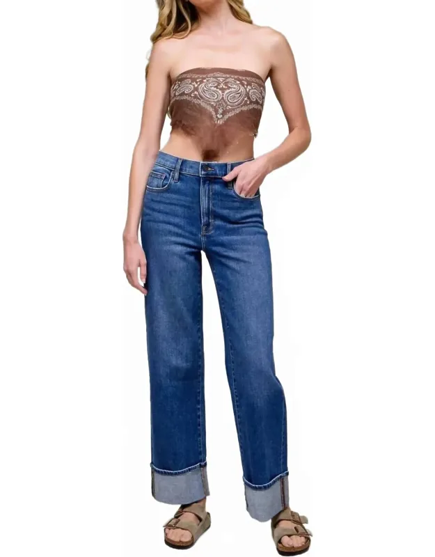 Cuffed Stretch Jeans