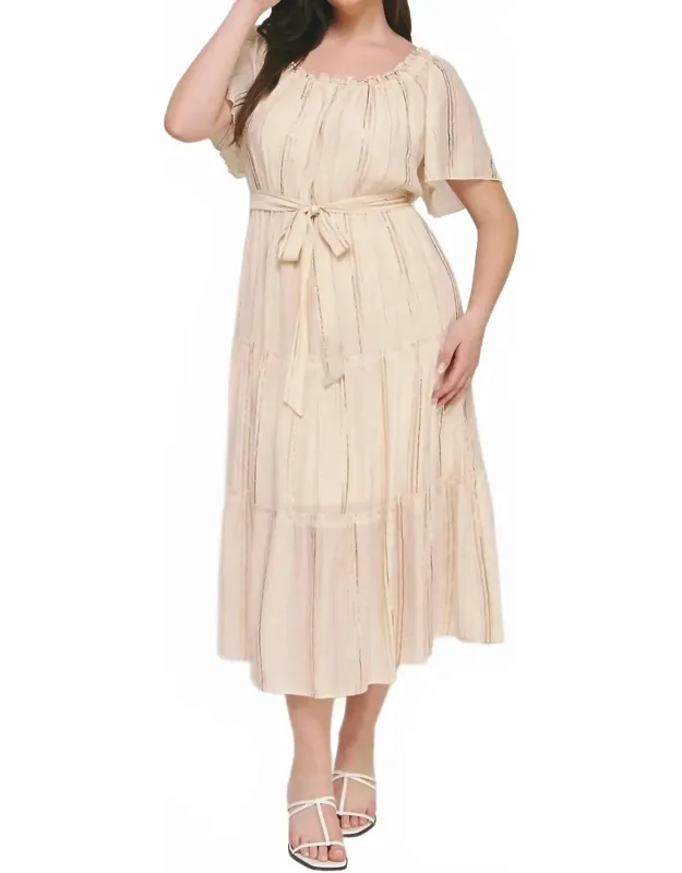 Ruffled Tiered Midi Dress