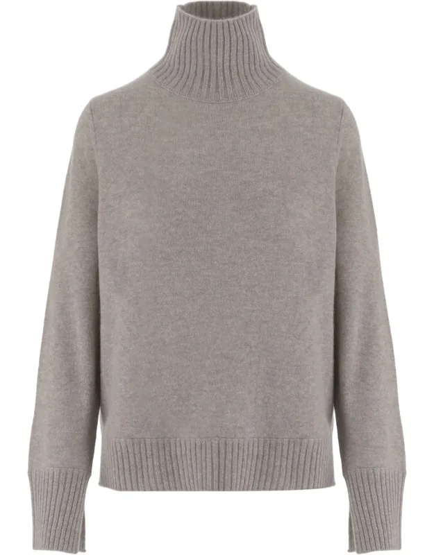 Ribbed Turtleneck Cashmere Sweater