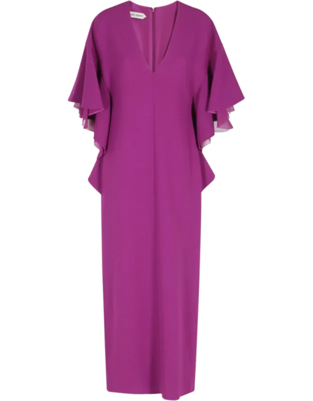 Cady Plunging V-neck Viscose Midi Dress