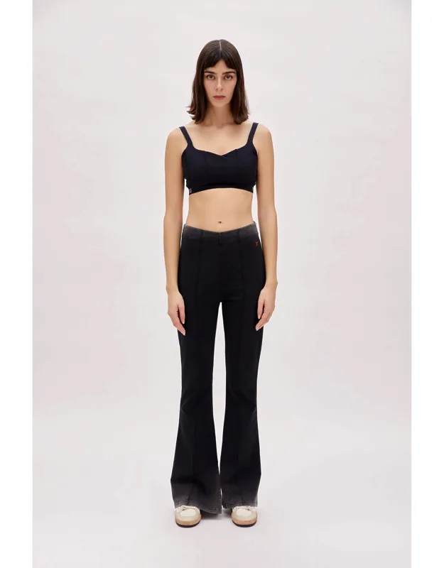 Cotton Acid Washed Flare Sweatpants