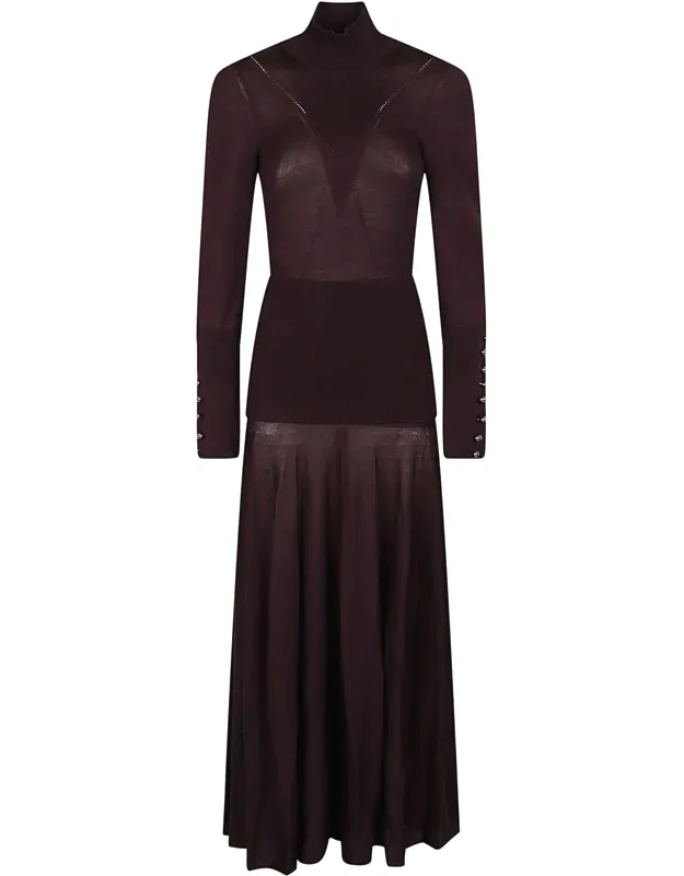 Long Fitted Merino Wool-blend Maxi Dress