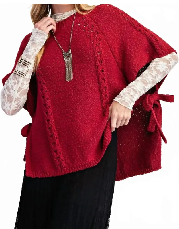 Half Sleeve Knitted Sweater Ponchos