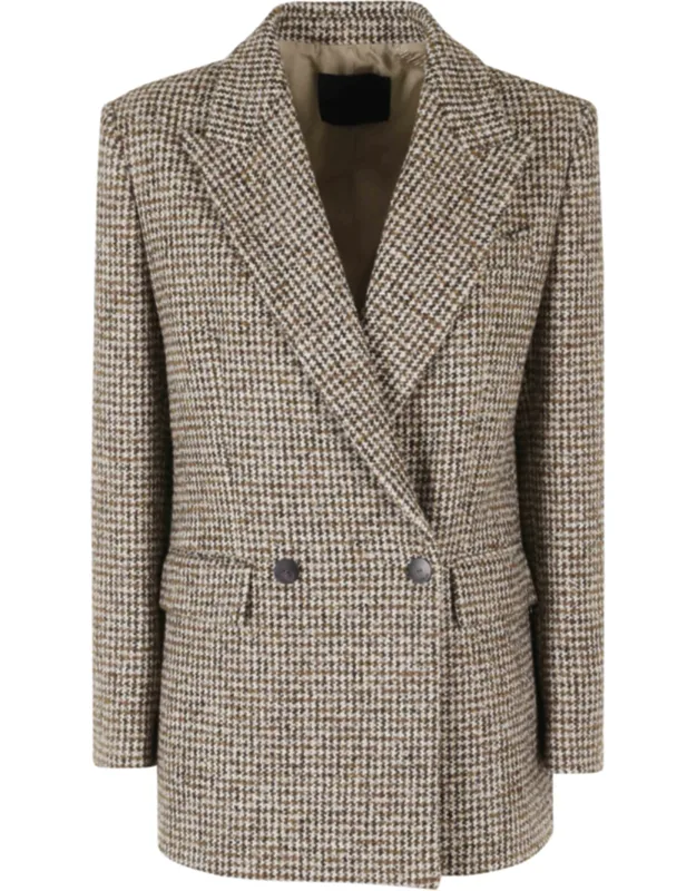 Houndstooth Double-breasted Blazer