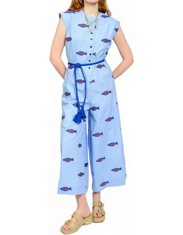Embroidered Fish Jumpsuit