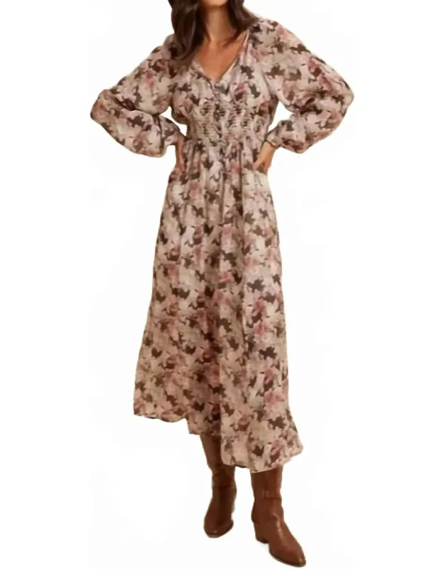 Romantic Floral Smocked Dress