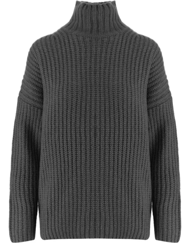 Patterned Knit Turtleneck Sweater