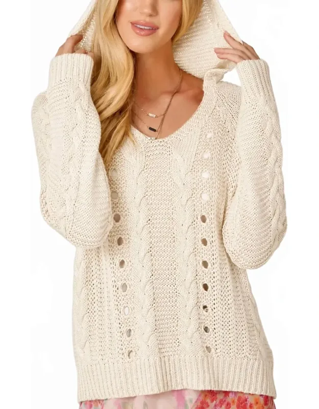 Cable-knit Hoodie Sweater