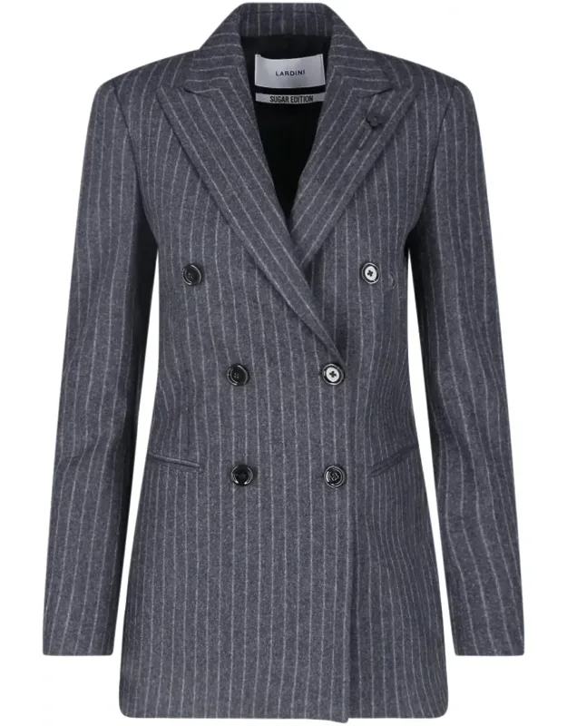 Wool Pinstripe Double-breasted Blazer