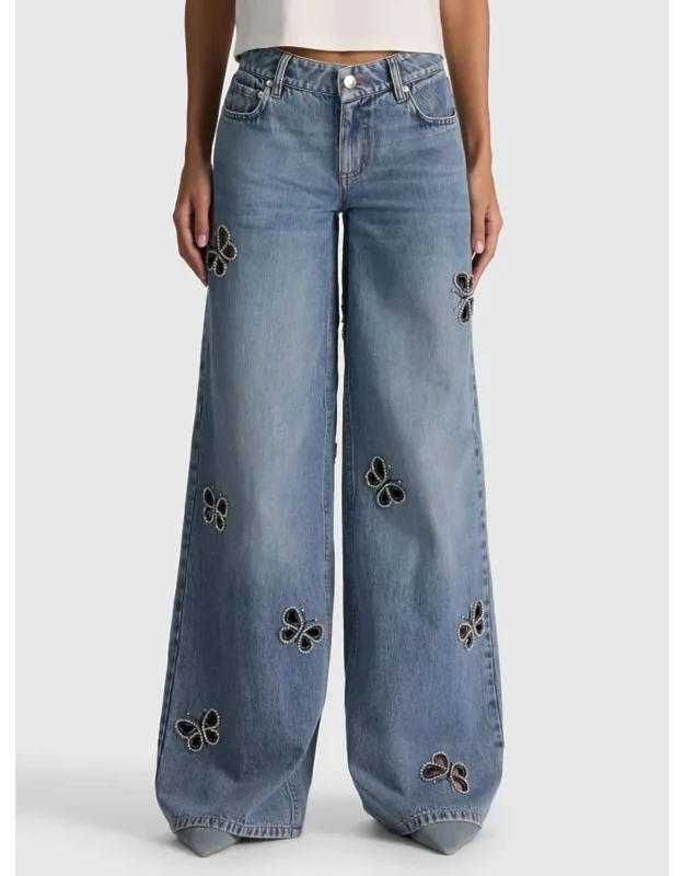 Amazing Embellished Cutout Jeans