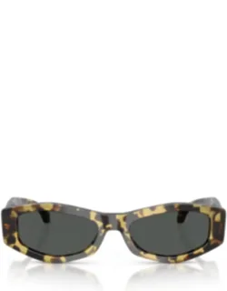 Havana Acetate Geometric Sunglasses