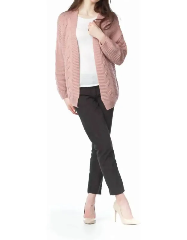 Cable Knit Open Cardigan