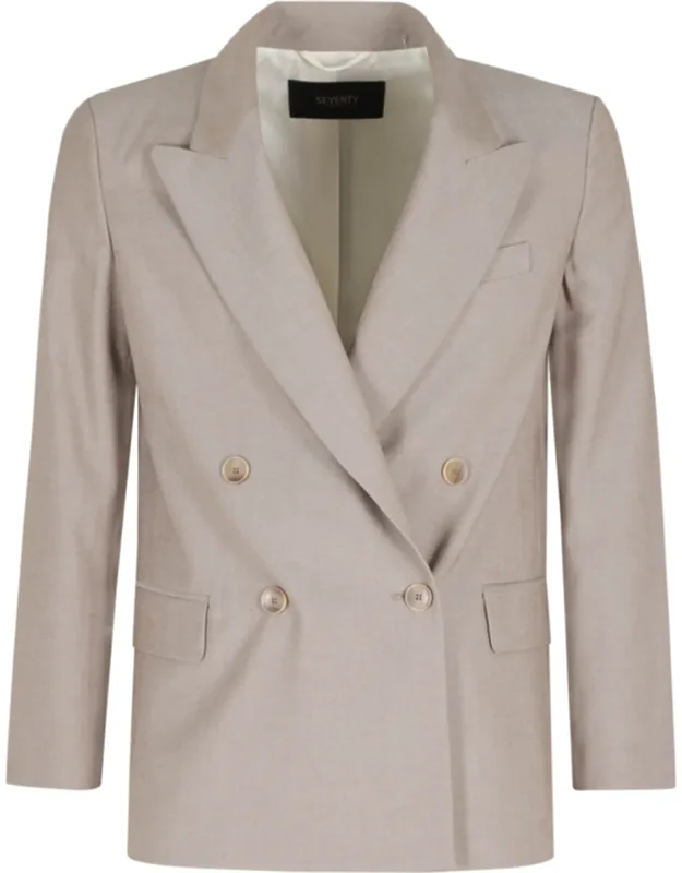 Lapel Double-breasted Polyester Blazer