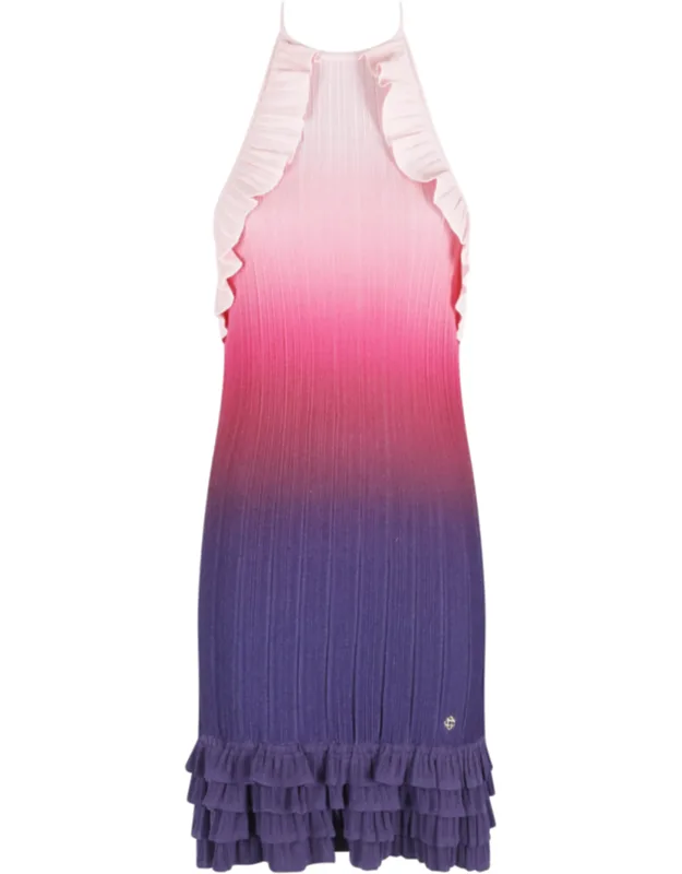 Ruffle Backless Viscose-blend Mini Dress