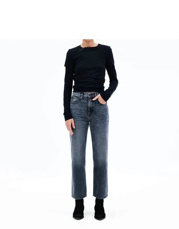 London Crop High Rise Straight Jeans