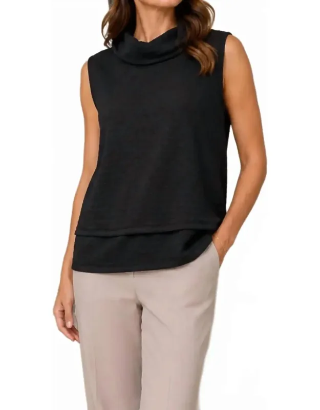 Sleeveless Tunic With Cowl Neck