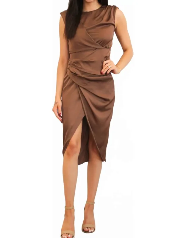 Cap Sleeve Satin Dress