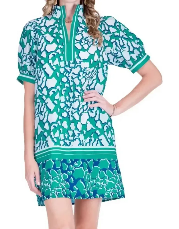 Stand Collar Mini Dress