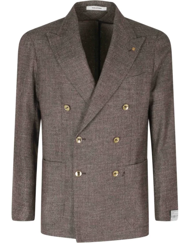 Double-breasted Jeweled Buttons Wool-blend Blazer