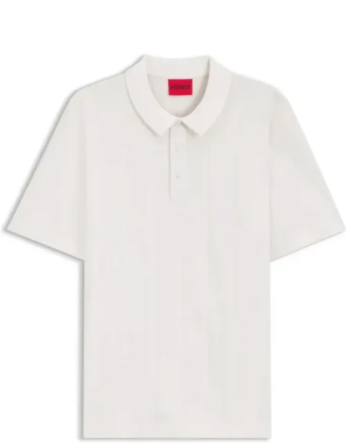 Relaxed-fit Mercerized-cotton Polo Shirt With Herringbone Stripes