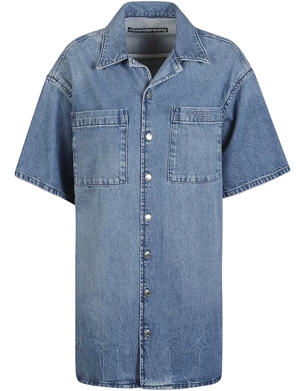 Boxy Cotton Denim Dress