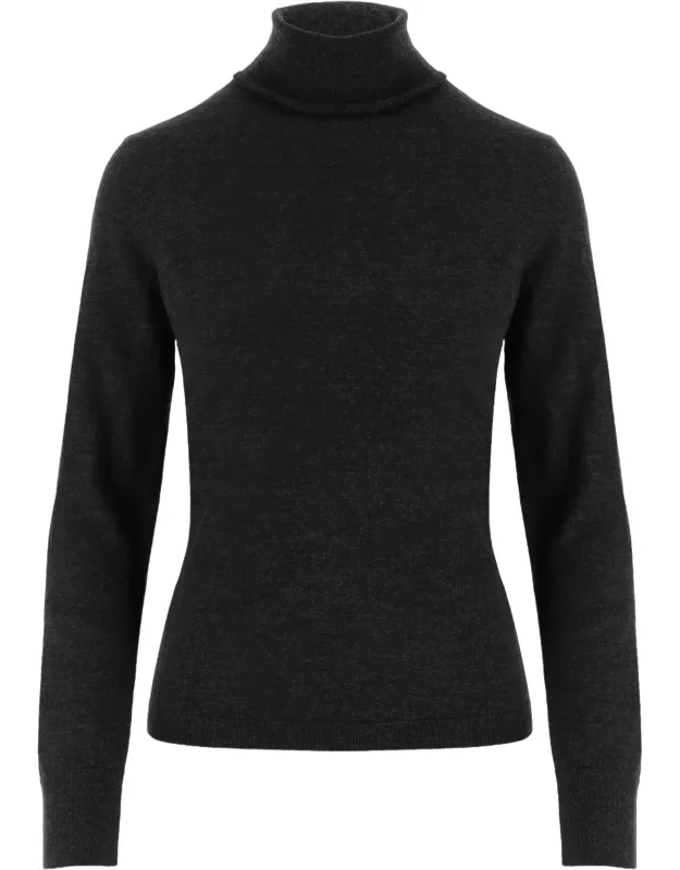 Ribbed High Turtleneck Virgin Wool Sweater