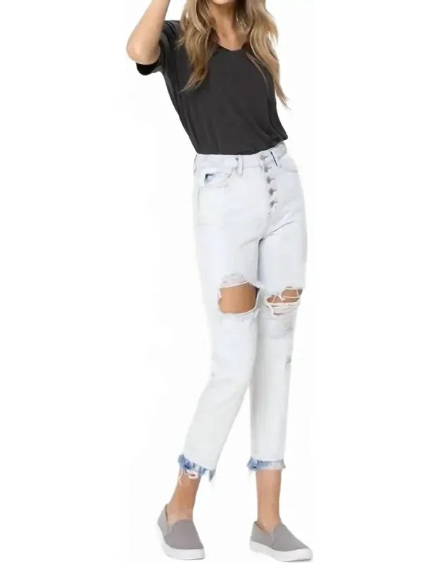 Mom Jeans In Stone Dust