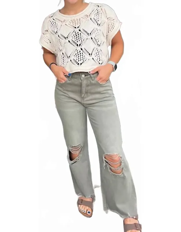 Leslie 90s Vintage Crop Flare Jeans