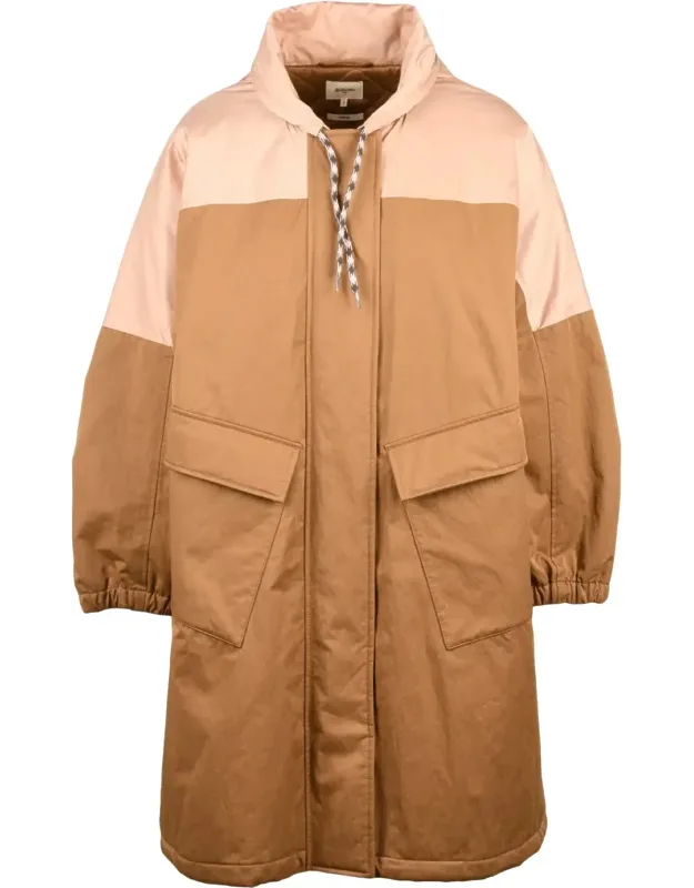 Quilted Removable Hood Acrylic-blend Coat