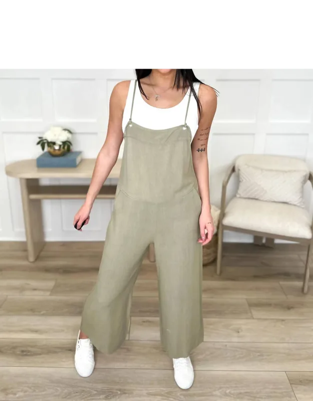 Lightweight Wide Leg Cropped Jumpsuit